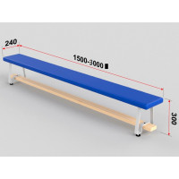 Скамейка гимнастическая полумягкая, ножка - металл Glav 04.303.1-2000 Длина 200см