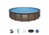 Каркасный бассейн круглый 549х122см Bestway Power Steel Swim Vista Series 56977 Ротанг