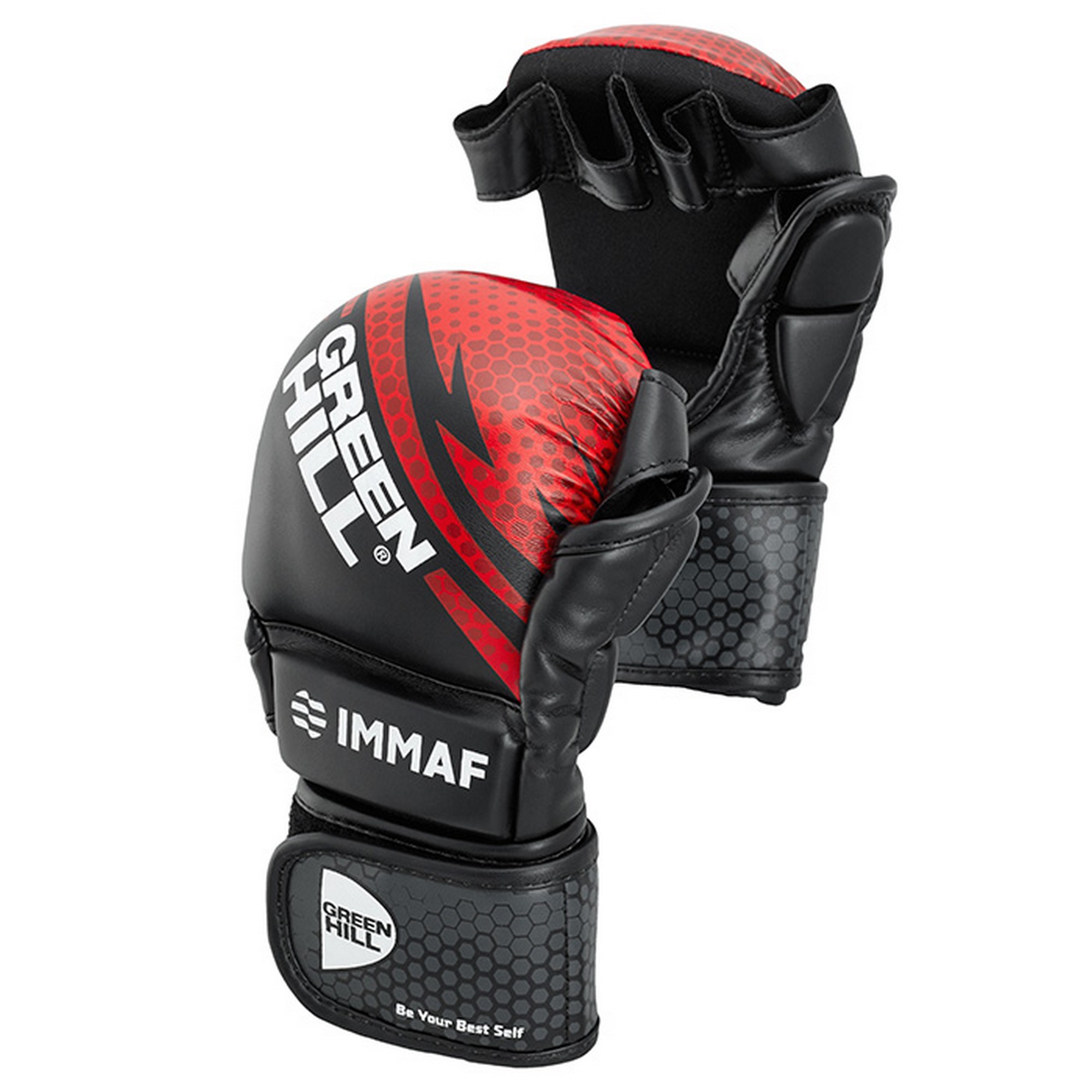 Перчатки MMA Green Hill MMAF approved MMI-602 черно-красный 2000_2000