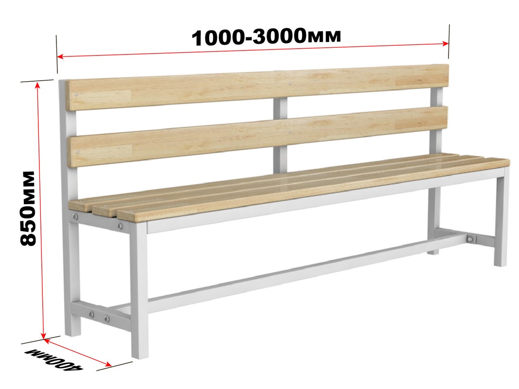 Скамейка для раздевалки со спинкой разборная 150см Glav 10.8000-1500 1067_800