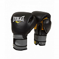 Перчатки тренировочные Everlast Pro Leather Strap 10 oz черный 691001 120_120